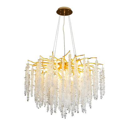 Creative Branches Crystal Pendant Decor 3 Step Dimming Modern Chandelier