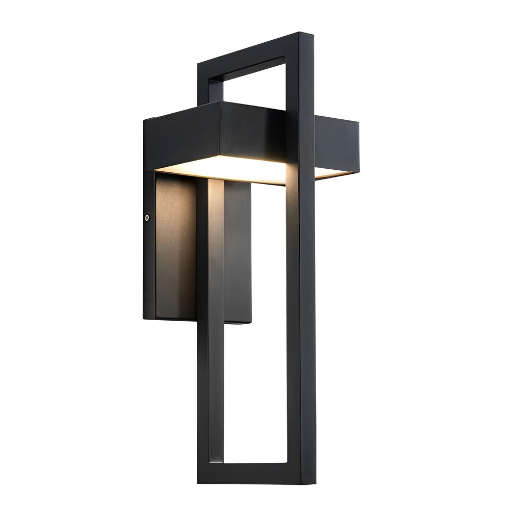 Rectangular Minimalist LED Waterproof Black Modern Outdoor Wall Lamp