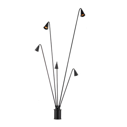 Classic Industrial Black Multi-Head LED Floor Lamp