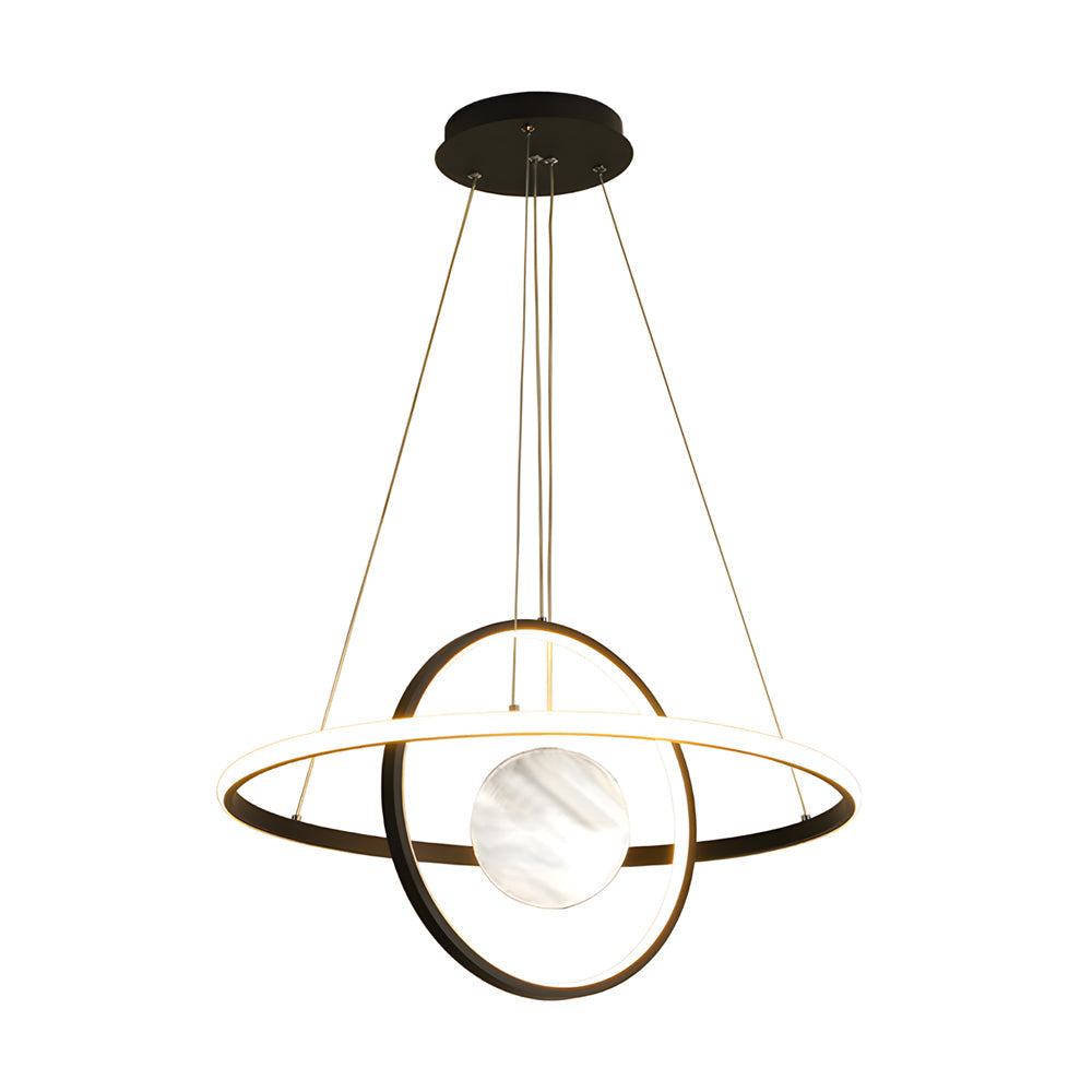 Circular Rings Planet 3 Step Dimming Simple Modern Dining Room Chandelier