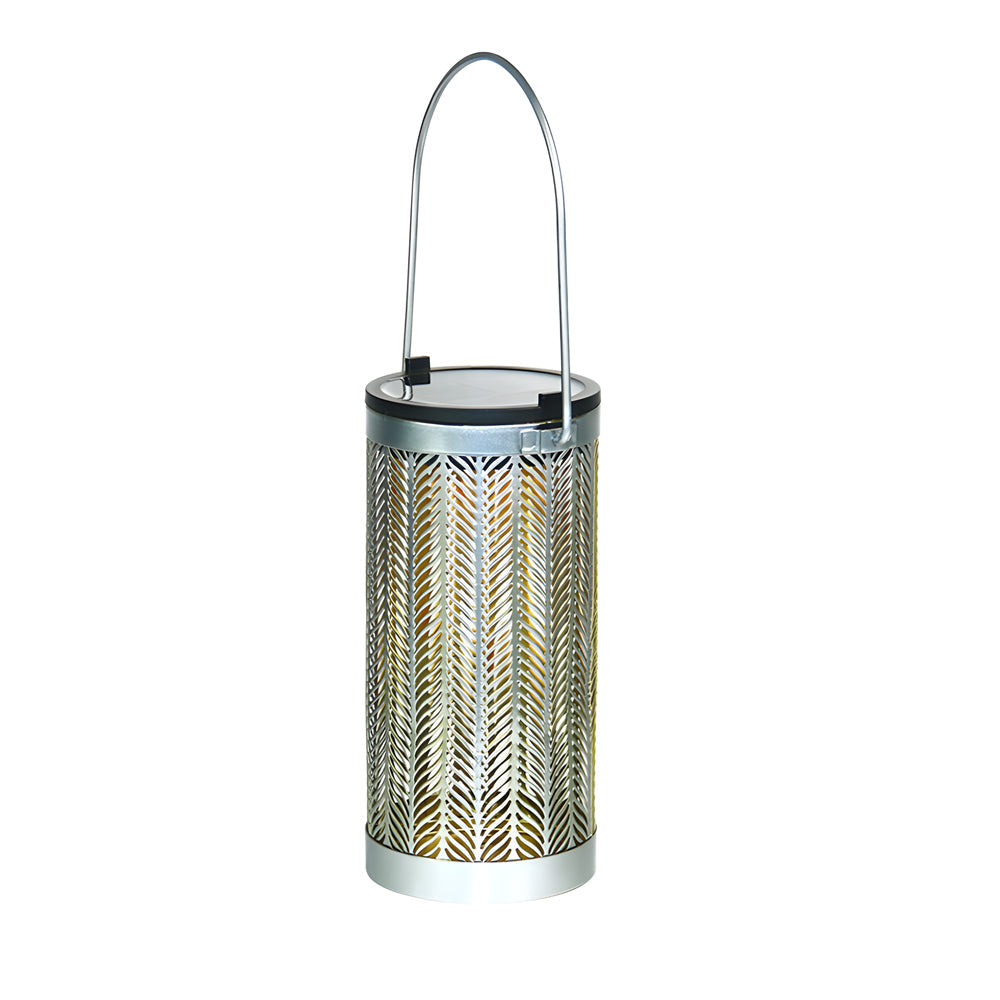 7.3-Inch H Metal Cutout Solar Portable Hanging Lantern