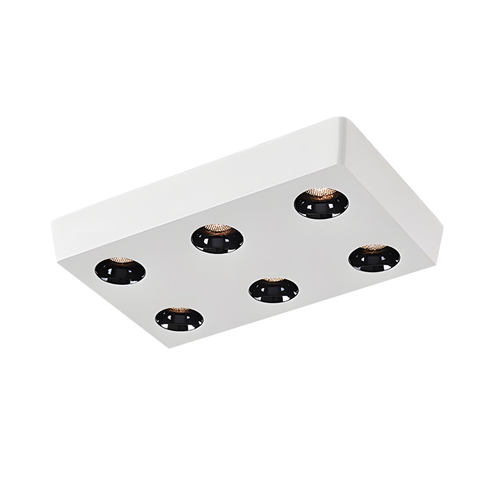 Peg Rectangular 6/8-Light White LED Flush Mount Light