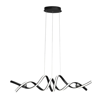 Wave Strip Twisted Creative Stepless Dimming LED Nordic Chandelier Light