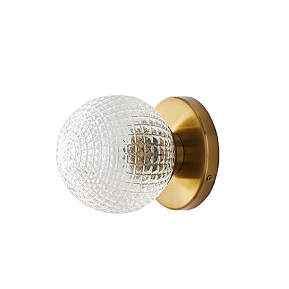 Unique Glass Ball Copper Three Step Dimming LED Modern Wall Light Fixture