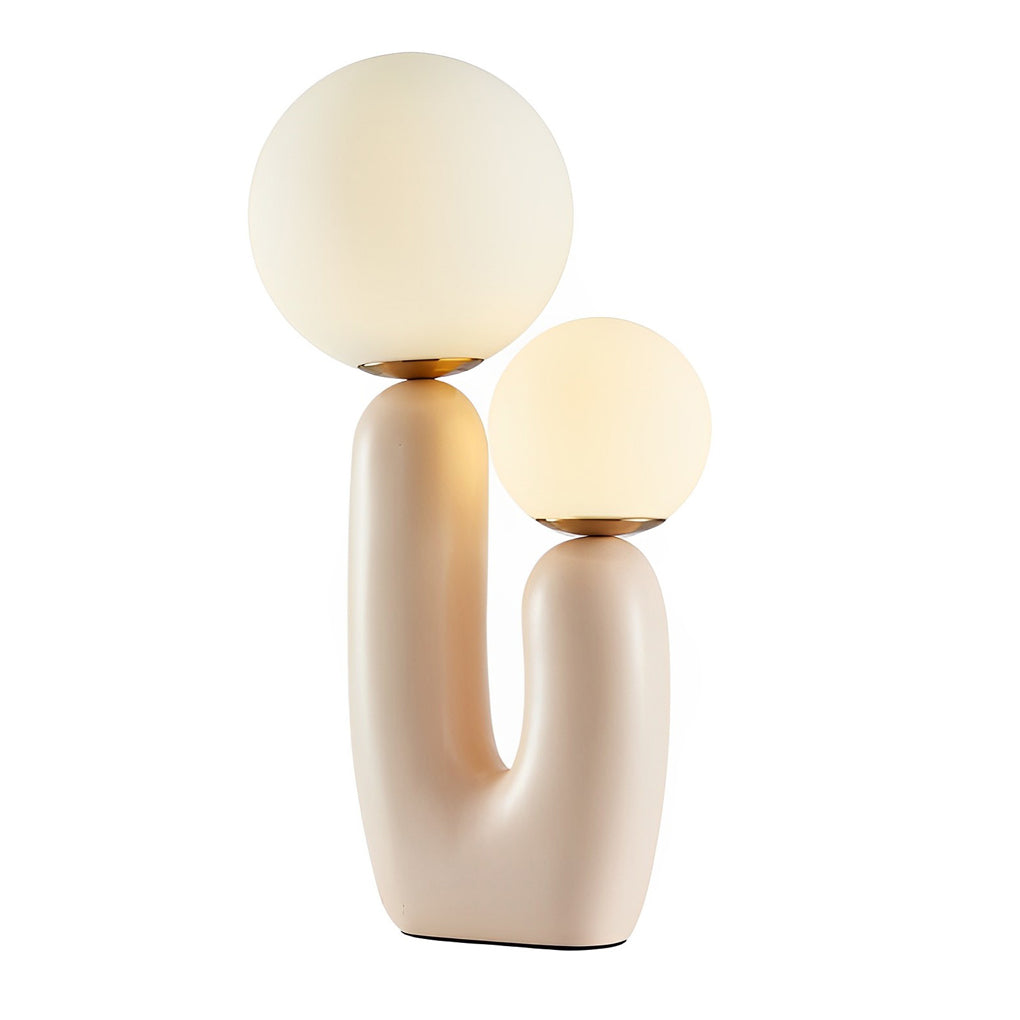 2-Light Modern Beige Cactus LED Accent Table Lamp