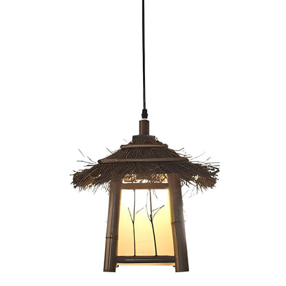 Rustic Bamboo Design Waterproof Farmhouse Lawn Lights Chandelier Path Lights