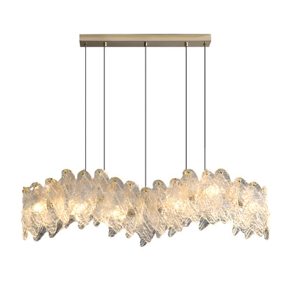 Handmade Leaf Glass Round 3 Step Dimming Luxury Post-Modern Chandelier