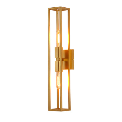 Simple Metal Frame Glass Shade American Style Wall Sconce Lighting