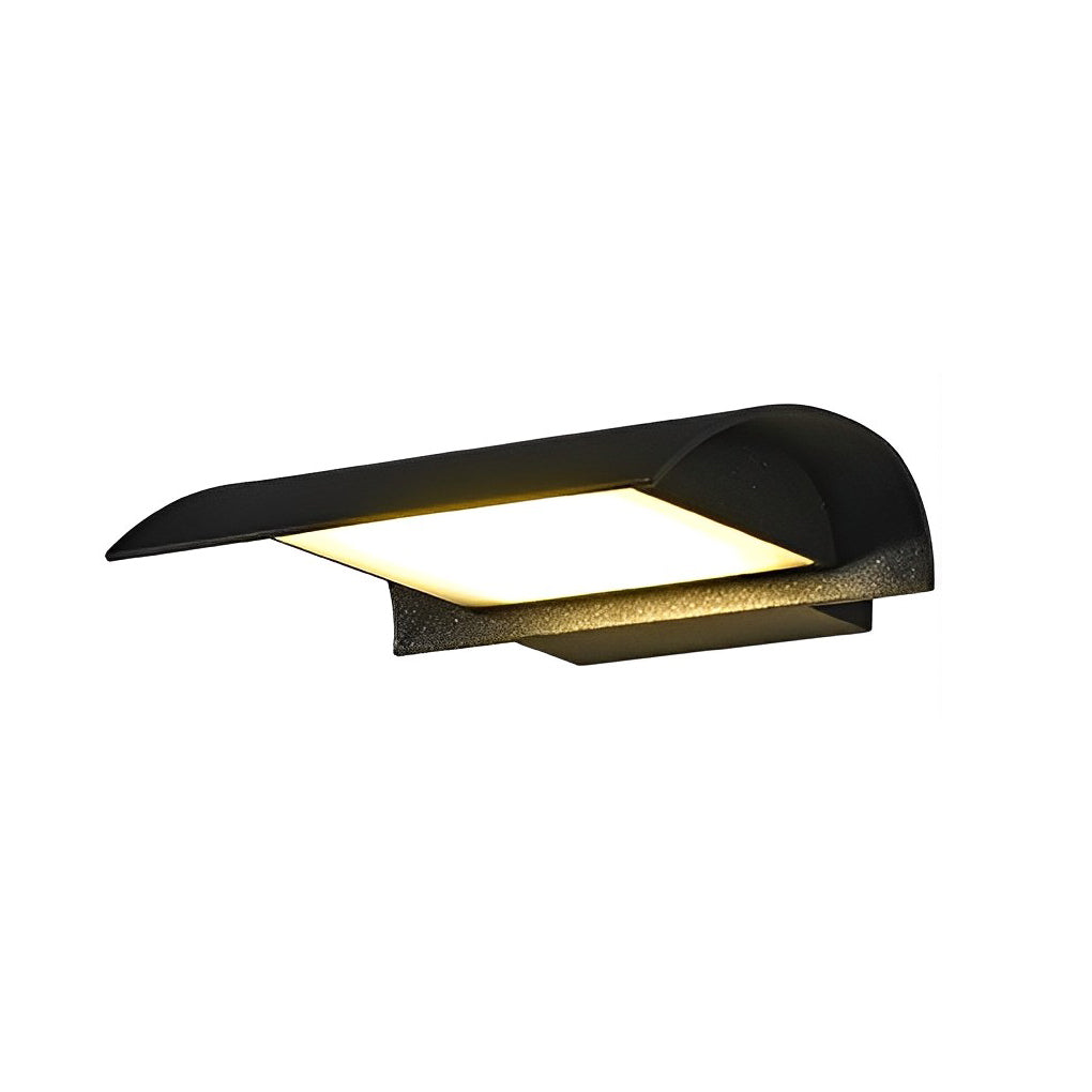 Curved Outdoor Waterproof LED Black Modern Minimalist Wall Lamp Exterior Lighting