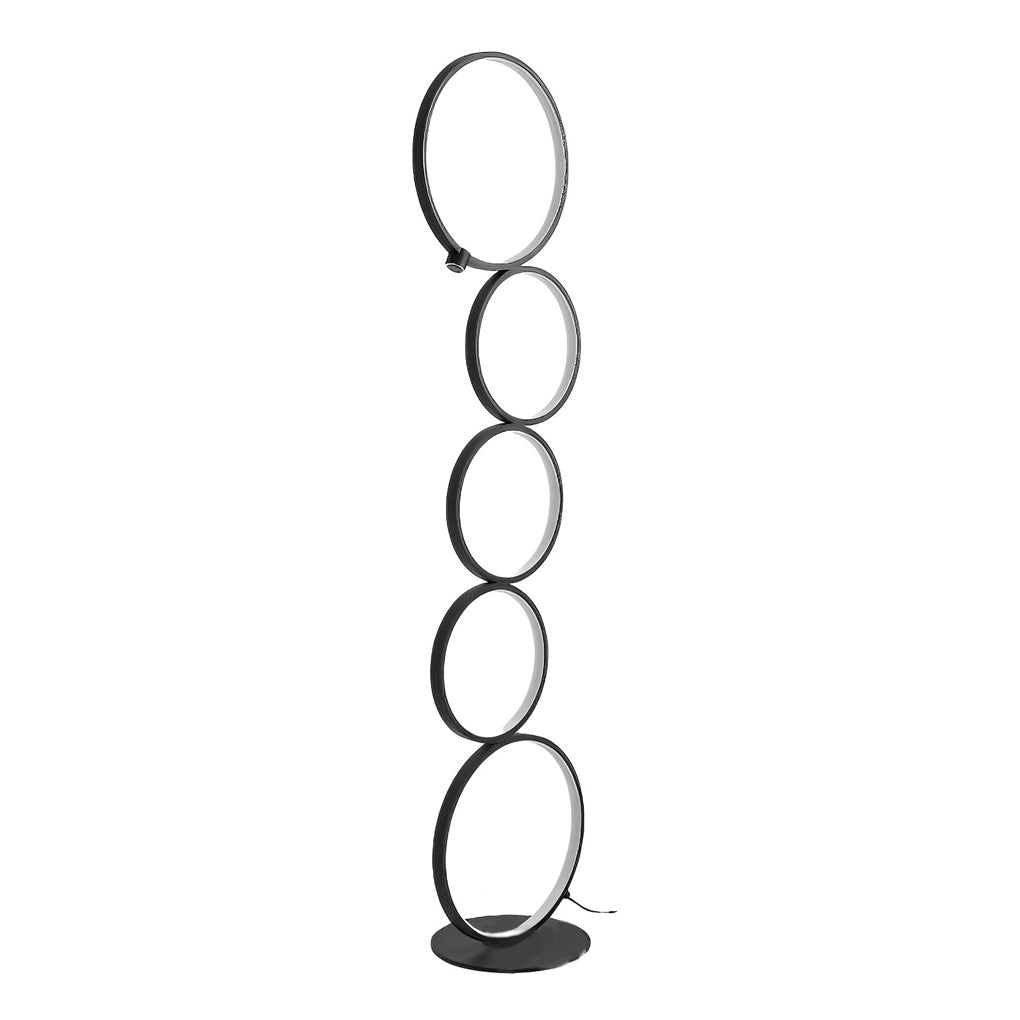 Modern Artistic 5 LED Circles Stack Floor Standing Lamp