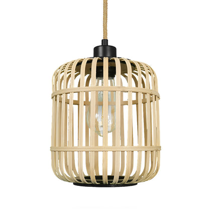 Handmade Rattan Lantern Shape Minimalist Japanese Style Pendant Lights