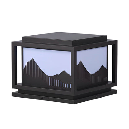 Square Waterproof Mountain Scenery Traditional Solar Post Caps Lights