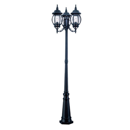 Waterproof 3 Lights Black European Style Garden Lamp Post Lights