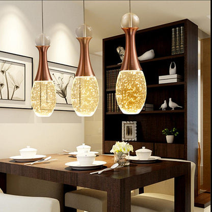 Mini Crystal Electroplated Metal LED Modern Pendant Light Hanging Lamp