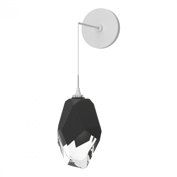 Large Wall Sconce, 1-Light, White, Black Crystal, 11.6"H (201398-SKT-02-BP0755 5ZD13U)