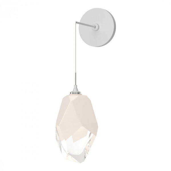 Large Wall Sconce, 1-Light, White, White Crystal, 11.6"H (201398-SKT-02-WP0755 5ZD13T)