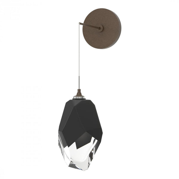 Large Wall Sconce, 1-Light, Bronze, Black Crystal, 11.6"H (201398-SKT-05-BP0755 5ZD13W)