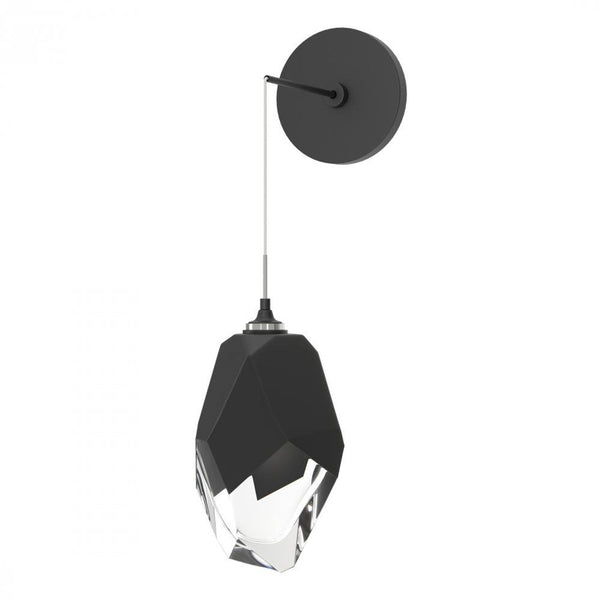 Large Wall Sconce, 1-Light, Black, Black Crystal, 11.6"H (201398-SKT-10-BP0755 5ZD140)