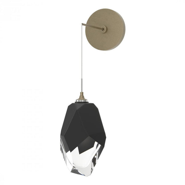 Large Wall Sconce, 1-Light, Soft Gold, Black Crystal, 11.6"H (201398-SKT-84-BP0755 5ZD148)