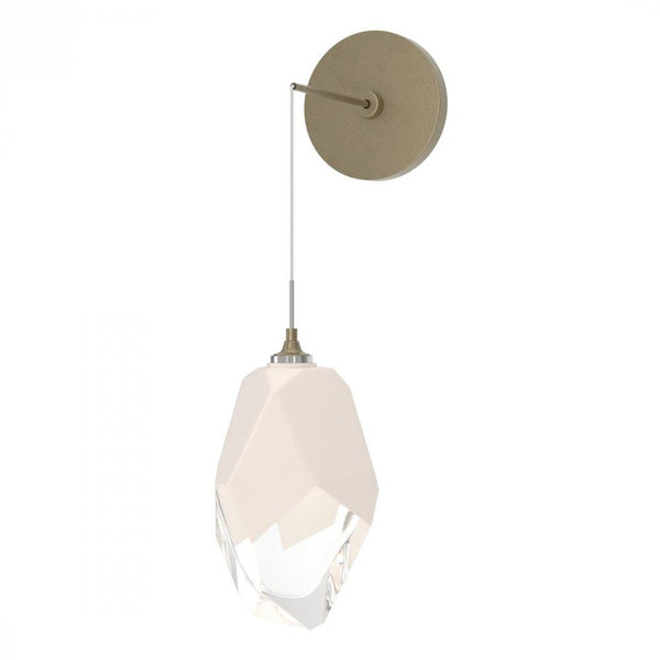 Large Wall Sconce, 1-Light, Soft Gold, White Crystal, 11.6"H (201398-SKT-84-WP0755 5ZD147)