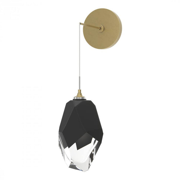 Large Wall Sconce, 1-Light, Modern Brass, Black Crystal, 11.6"H (201398-SKT-86-BP0755 5ZD14D)