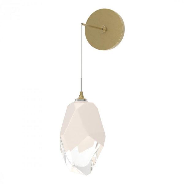 Large Wall Sconce, 1-Light, Modern Brass, White Crystal, 11.6"H (201398-SKT-86-WP0755 5ZD14C)