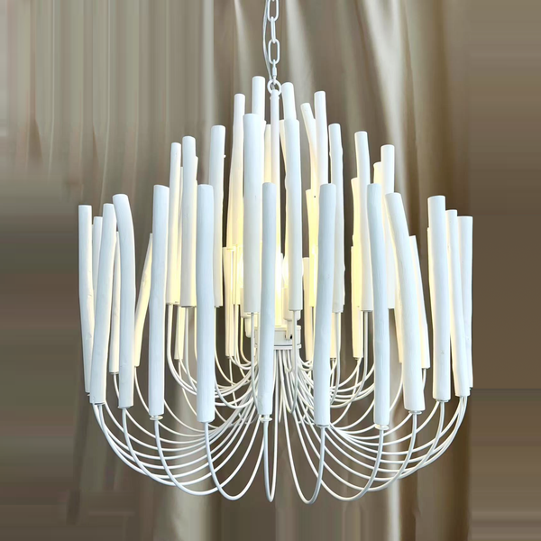 Whitewashed Wood Tilda Chandelier Large Hanging Ceiling Light