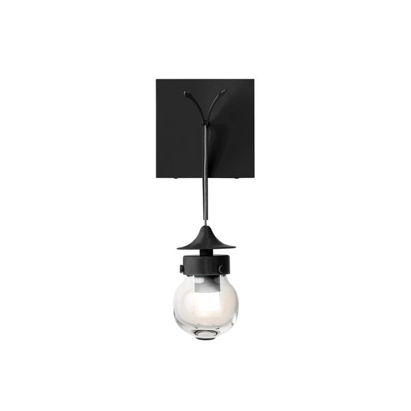 Wall Sconce, 1-Light, Black, Clear Glass, 12-Volt, 12.25"H (203325-SKT-10-ZM0565 5DGU4X)