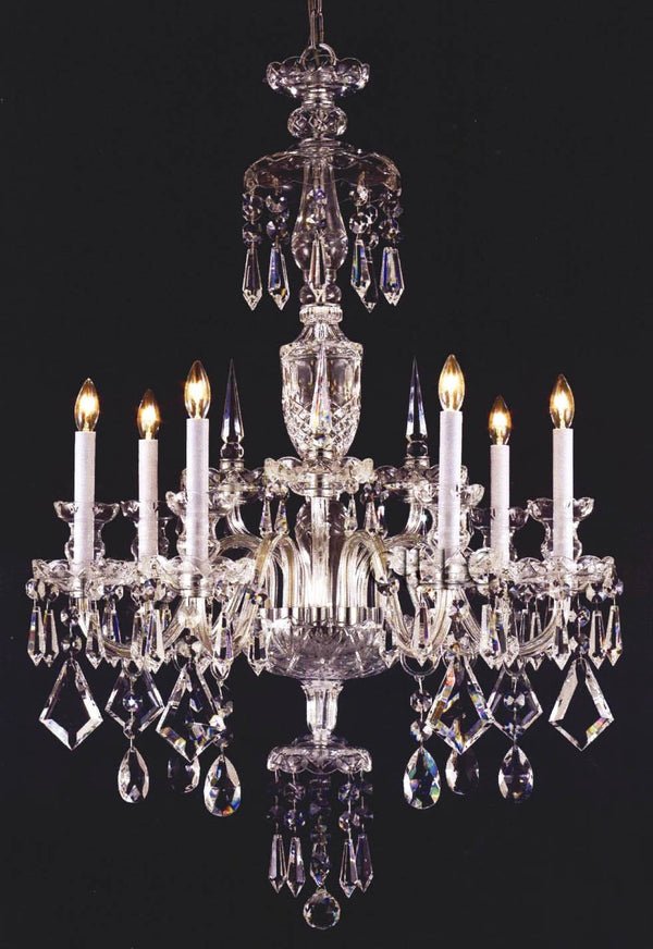 6 light Glass arm crystal chandelier