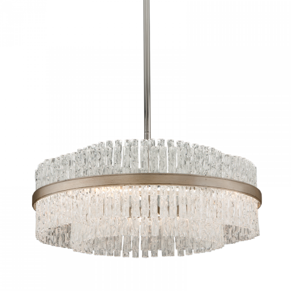 Pendant, 8-Light, Silver Leaf Polished Stainless, 26.75"Dia (204-46-SL/SS 94GK)