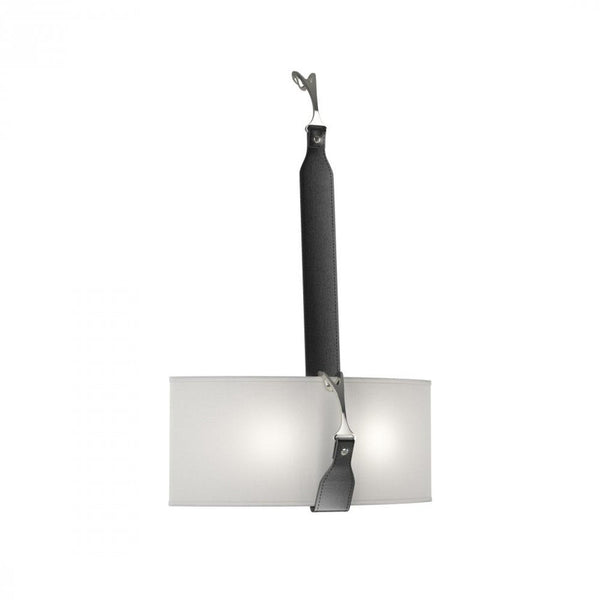 Wall Sconce, 2-Lights, Polished Nickel, Natural Anna Shade, 24.8"H (204070-SKT-10-24-LK-SF1613 5NR1NG)