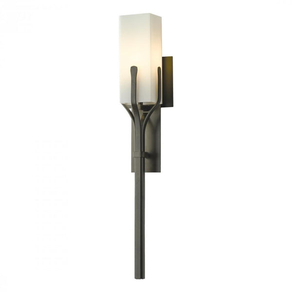 Wall Sconce, 1-Light, Black, Opal Glass, 24.5"H (204750-SKT-10-GG0441 3LCYYX)