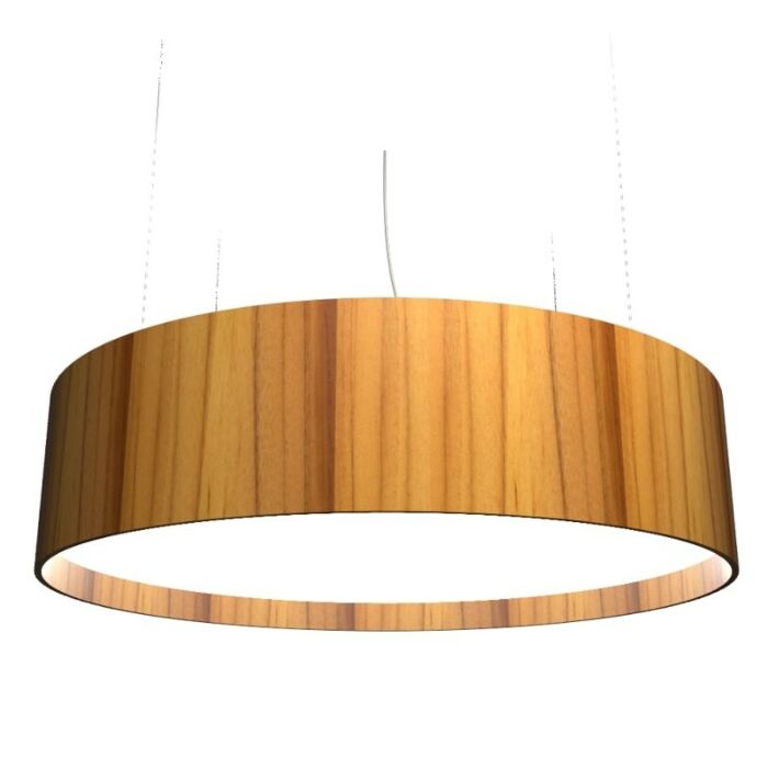 Cylindrical LED Pendant in Teak