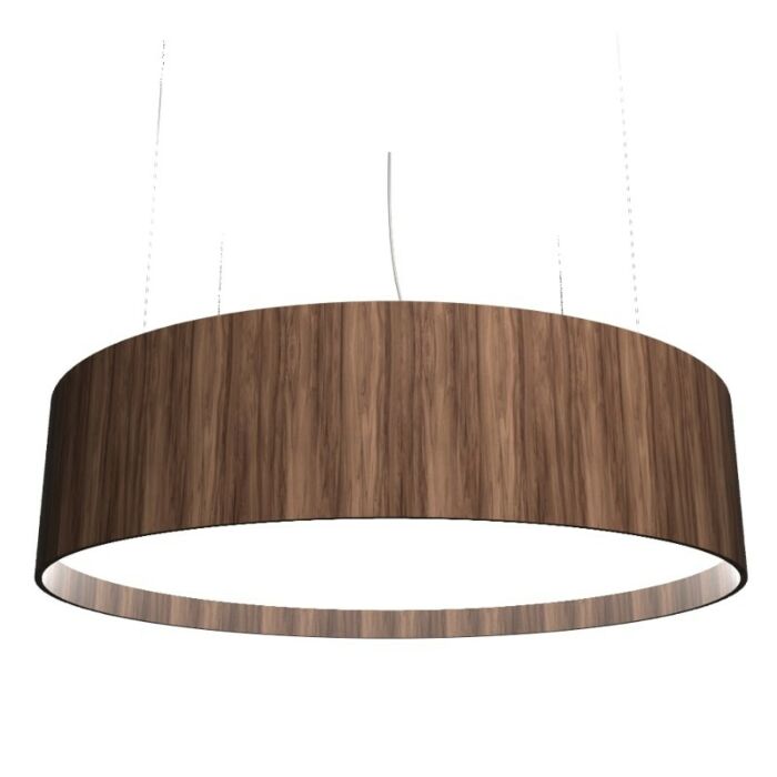 Cylindrical LED Pendant in American Walnut