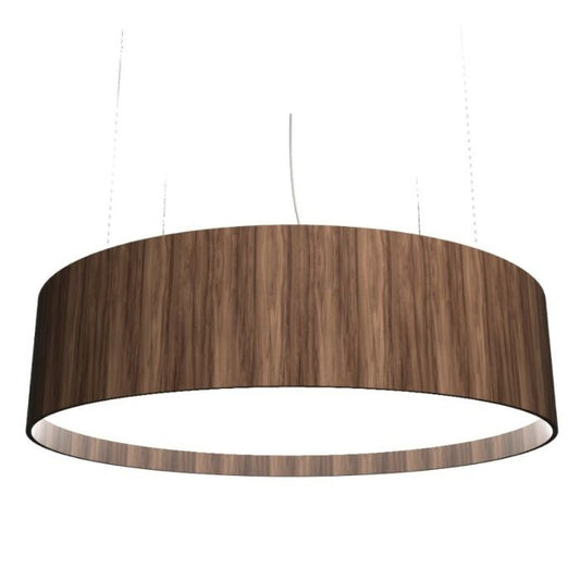 Cylindrical LED Pendant in American Walnut