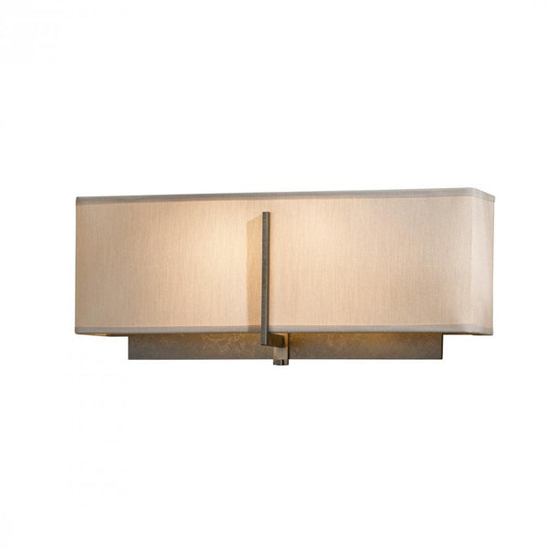 Wall Sconce, 2-Light, Dark Smoke, Flax Shade, 7"H (207680-SKT-07-SE1606 3KHF18)