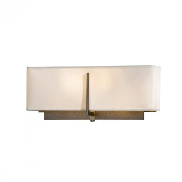 Wall Sconce, 2-Light, Dark Smoke, Natural Anna Shade, 7"H (207680-SKT-07-SF1606 3KHF19)