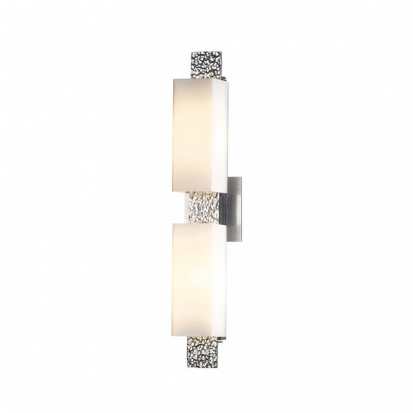 Wall Sconce, 2-Light, Sterling, Opal Glass, 23"H (207695-SKT-85-GG0441 5DGY0C)