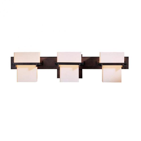 Bath Vanity, 3-Light, Dark Smoke, Opal Glass, 24.5"W (207833-SKT-07-GG0106 A8ZQR)