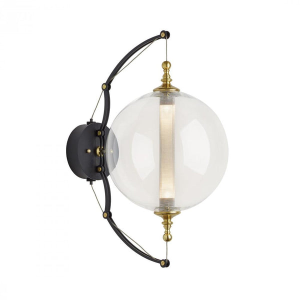 Wall Sconce, 2-Light, Brass w/ Black, Clear Bowls, Clear Tube w/Meshing, 21.75"H (207903-SKT-31-YT0517 45W081)