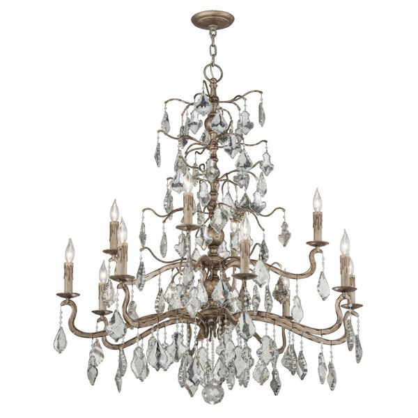 Troy Siena Vienna Bronze Twelve-Light Chandelier