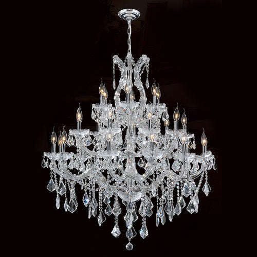 Corp Maria Theresa 28-Light Chrome Finish with Clear-Crystals Chandelier