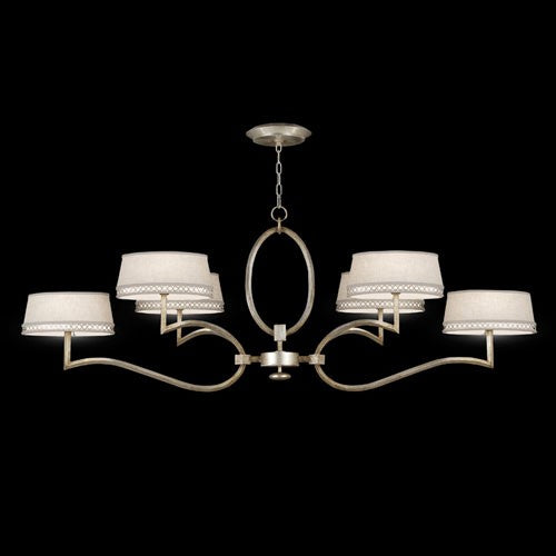 Allegretto Six-Light Chandelier in Platinized Silver Leaf Finish