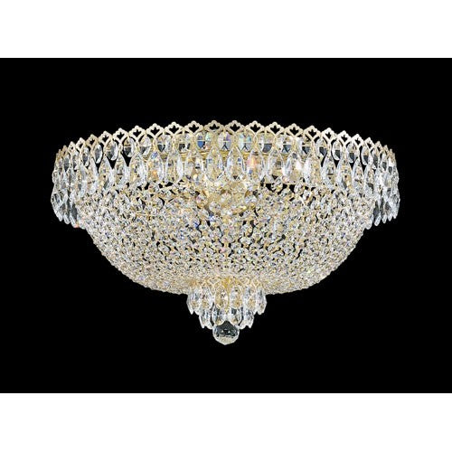 Schonbek Camelot Razzle Dazzle Gold Six-Light Clear Gemcut Flush Mount Light, 19.5W x 11H x 19.5D