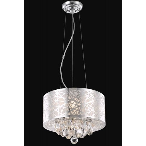 Chrome Three-Light Chandelier with Clear Royal Cut Crystals