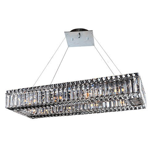 Chrome 10-Light Rectangular Island Pendant