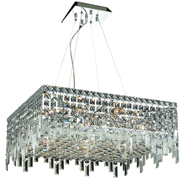 Maxim Chrome Twelve-Light 24-Inch Pendant with Royal Cut Clear Crystal