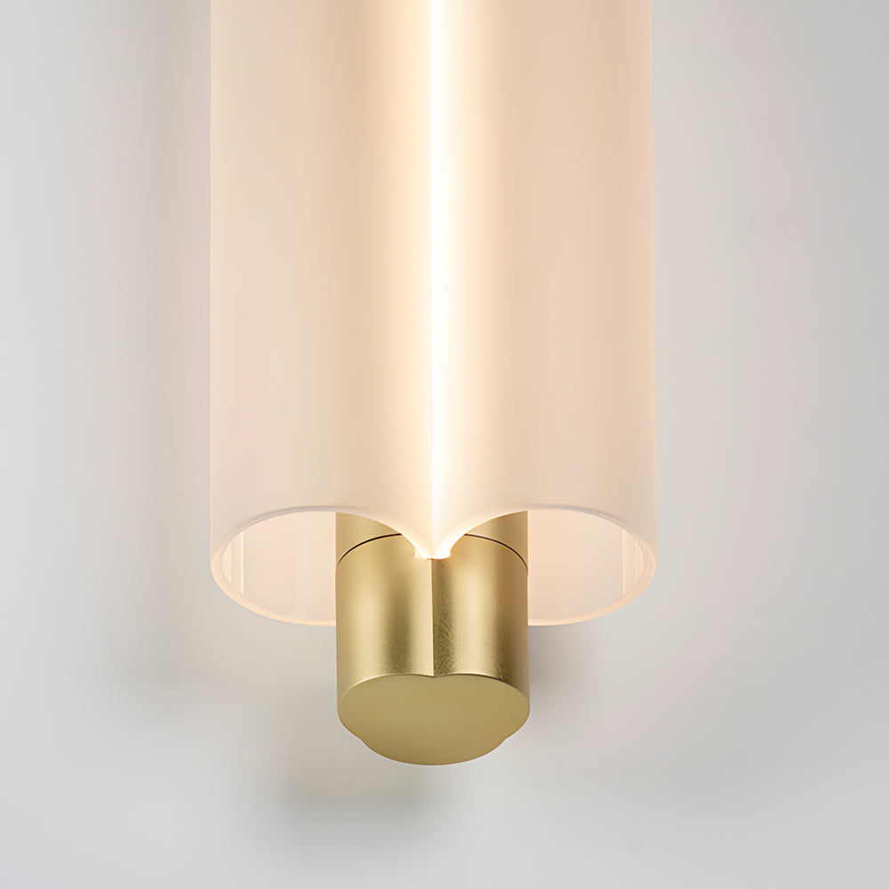 1/2/3 Heads Acrylic Cylinder Pendant Lights: Modern Hanging Lamp in Gold/Black