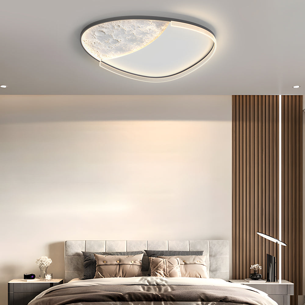 Geometric Simple Lunar Texture 3 Step Dimming LED Modern Ceiling Lamp