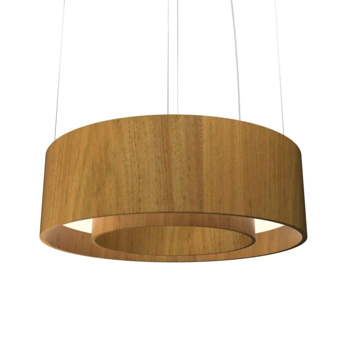 Cylindrical LED Pendant in Louro Freijo